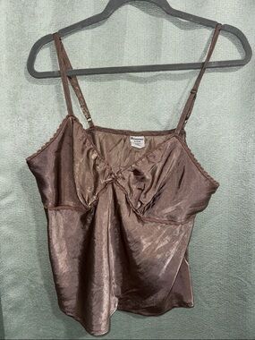 No Boundaries Brown Satin Camisole